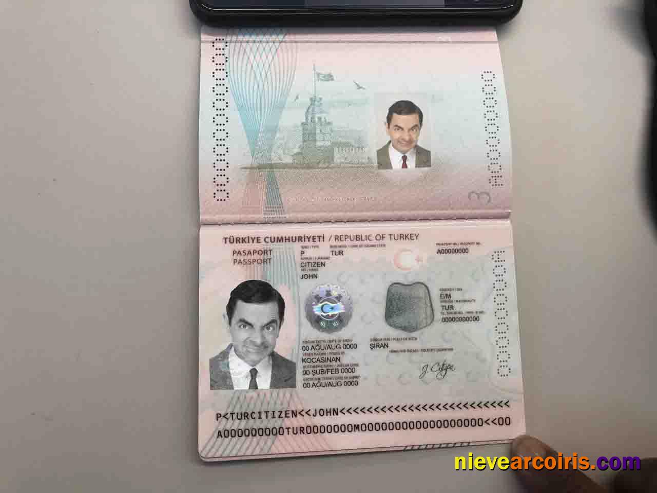 Turkey passport +editable PSD photo look 2018 – present